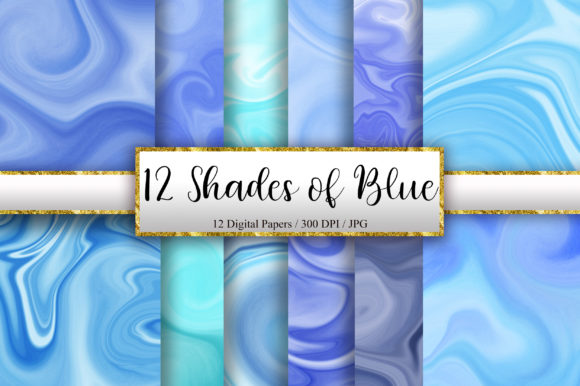 12 Shades of Blue Marble Background Textures