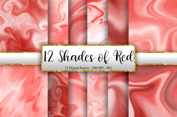 12 Shades of Red Marble Background and Textures