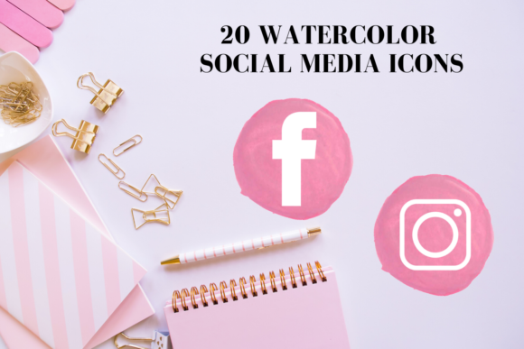 20 Dark Pink Social Media Icons Set