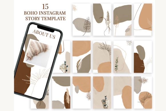 Boho Instagram Story Template & Social Media Templates