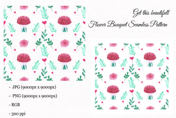 Bouquet Flower Seamless Pattern for Print Templates