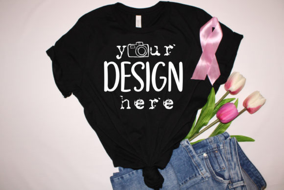 Breast Cancer Mockups, White T-Shirts