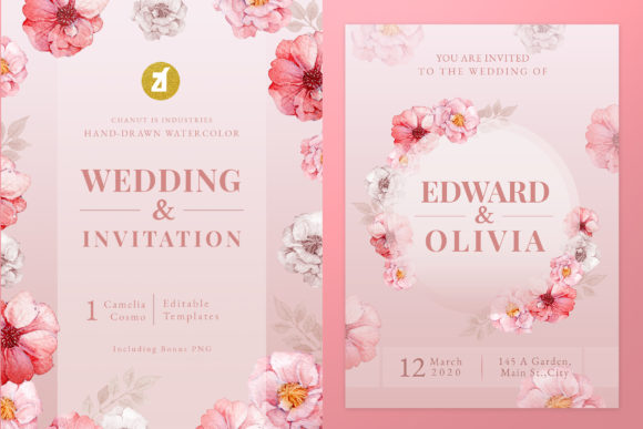 Camellia Cosmo Wedding Invitation