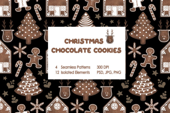 Christmas Chocolate Cookies and Patterns