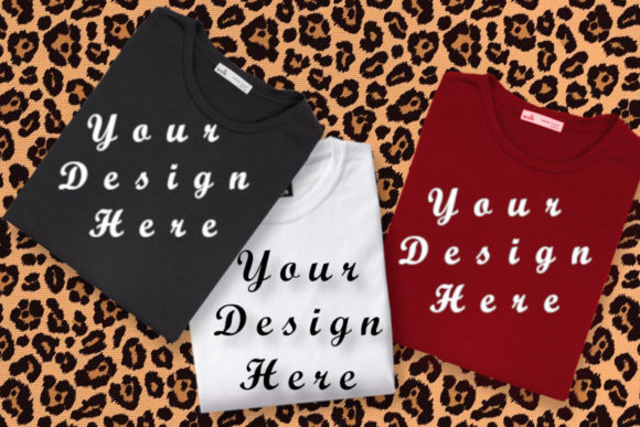 Folden Shirts Mockups, Red, White, Black