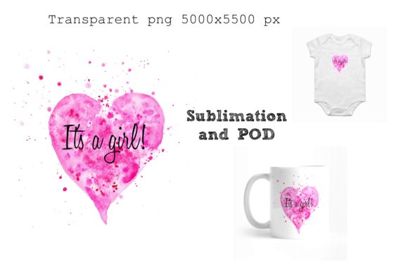 Gender Reveal Pink Hart Png for Crafts Projects