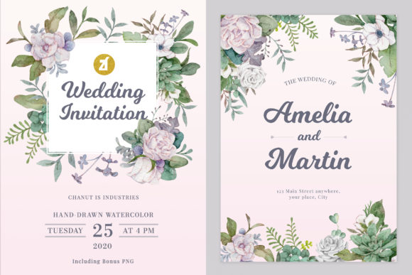 Mix Flower Wedding Invitation Vol.02 & Print Templates