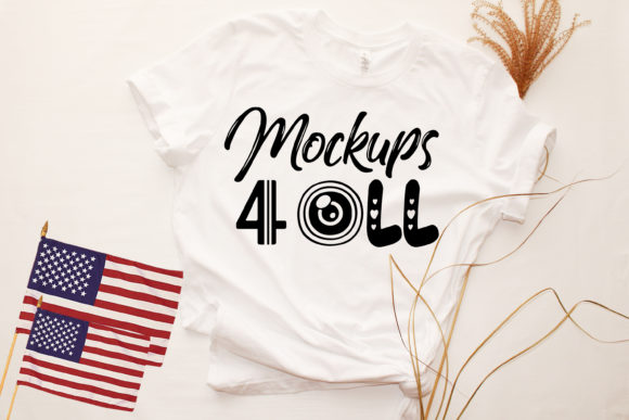Mockup White T-shirt, Flat Lay for T-Shirts