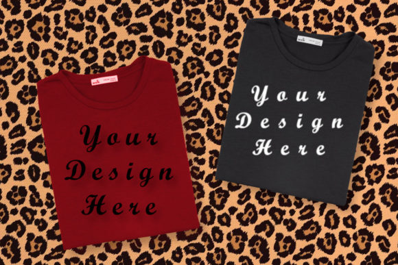 Mockups Couple Matching, Fold T-Shirts