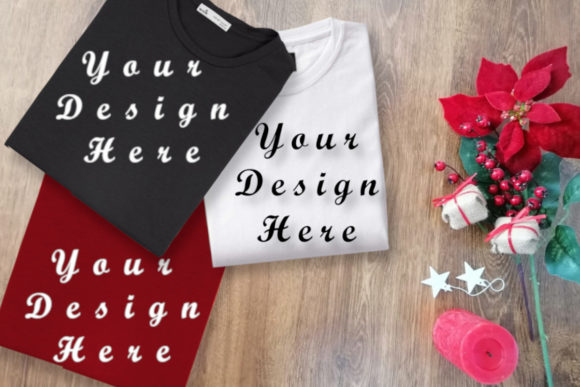Mockups Folden Tshirts, Christmas Decor