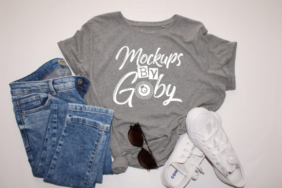 MockUps Grey Tshirt, Flat Lay for T-Shirts
