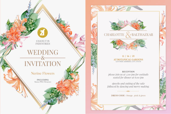 Nerine Wedding Invitation Graphic