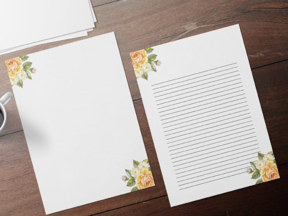 Orange Roses Stationery Papers and Print Templates
