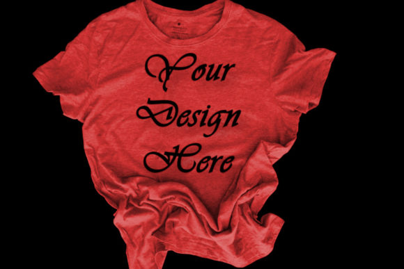 Red T-shirt Mockup, Flat Lay Mockups