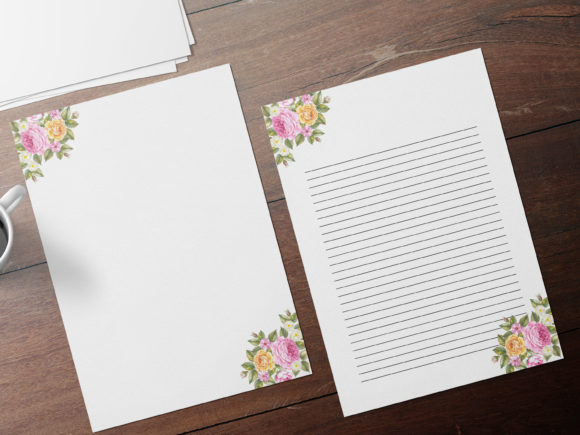 Romantic Pink Roses Stationery and Print Templates
