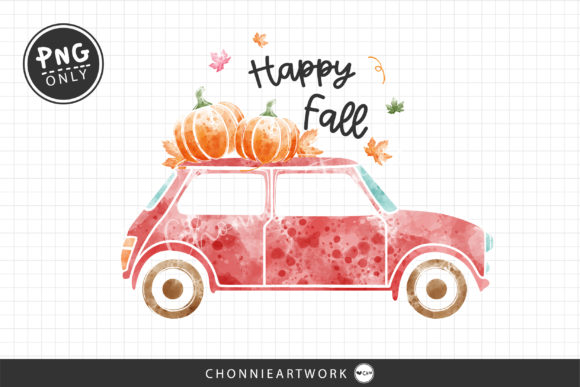 Sublimation Hello Fall with Vintage Car Print Templates