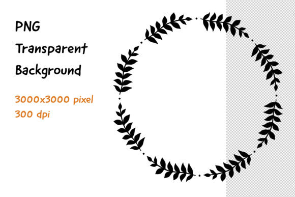 Wreath Frame Black and White -12 Decorative Elements