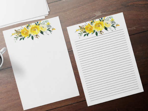 Yellow Bouquets Floral Stationary and Print Templates