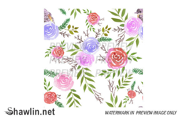 Yellow Robins and Roses Patterns